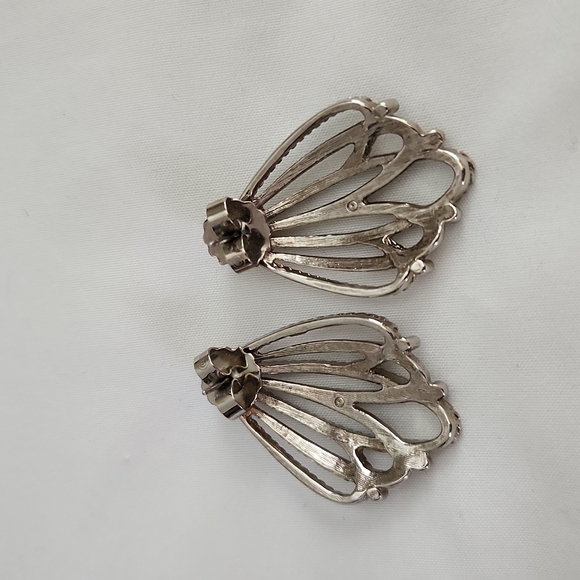 Silvertone Teardrop Loop Earrings - Picture 4 of 8